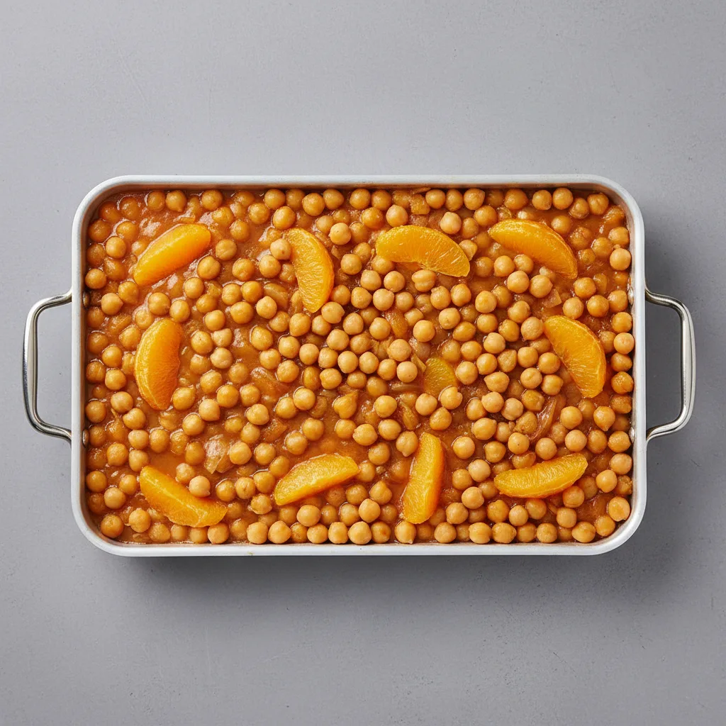 Vegetarian Dinner — Chickpeas With Fresh Oranges in Apricot Sauce (half Pan) Vegetarian Dinner — Chickpeas With Fresh Oranges in Apricot Sauce (half Pan)