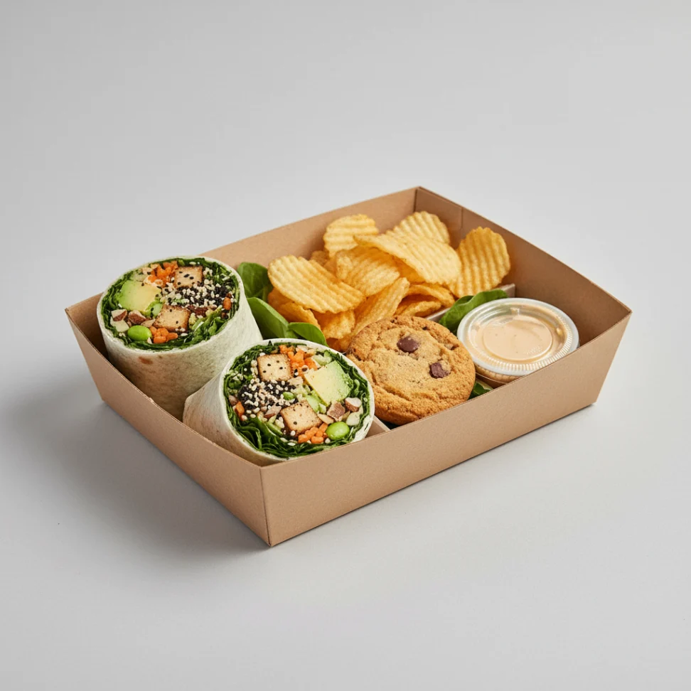 Tokyo Supergreens with Organic Sesame Tofu Wrap with Chips and Cookie