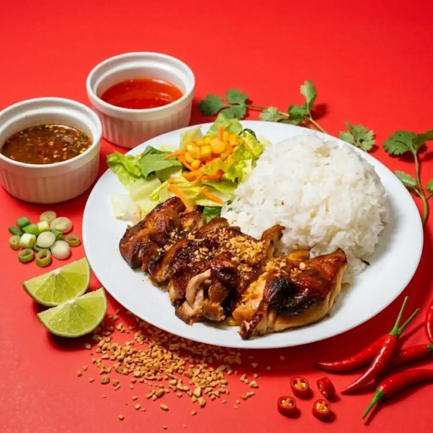 Charcoal-Grilled BBQ Chicken Rice Bowl