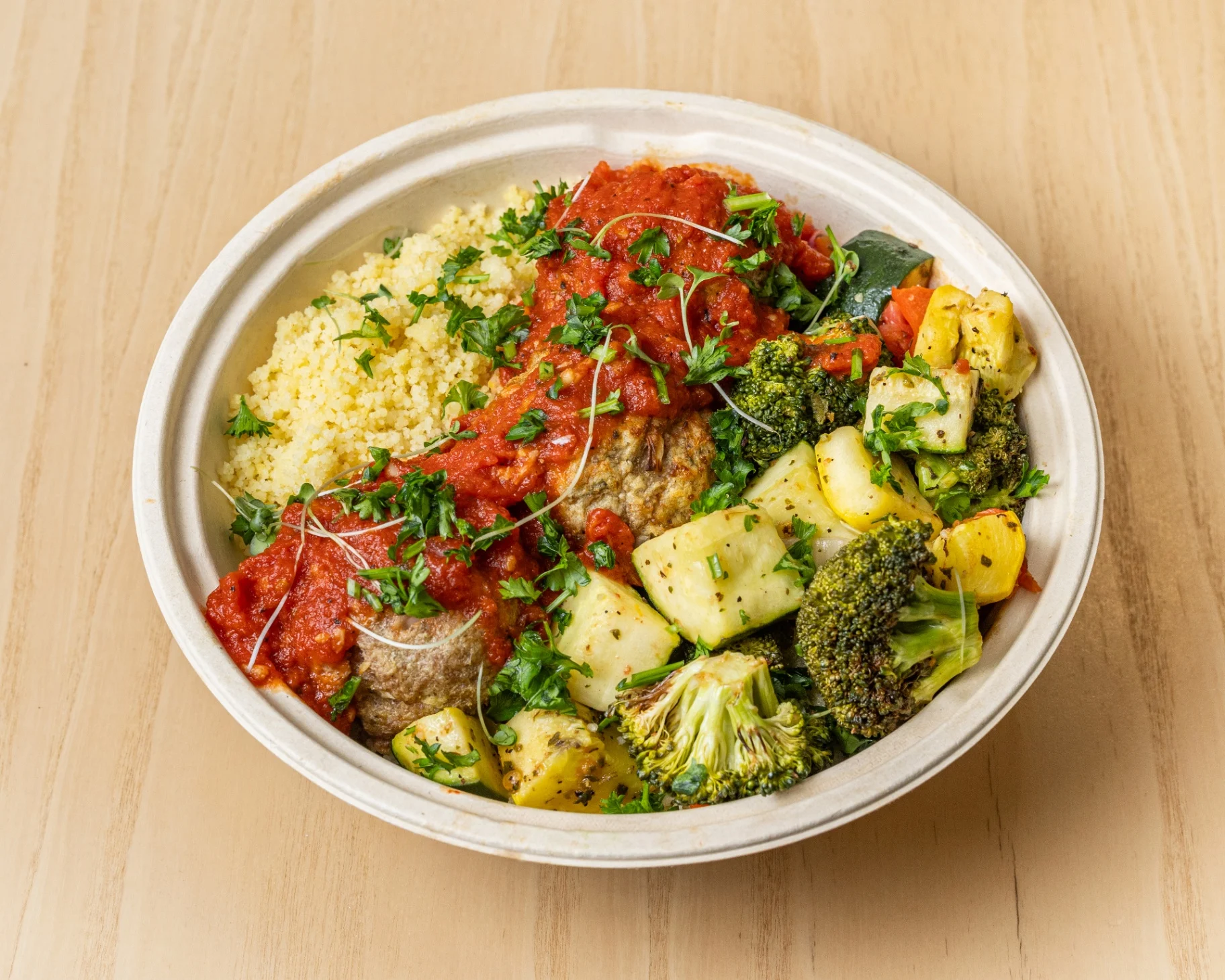 Mediterranean Meatball Bowl - Couscous