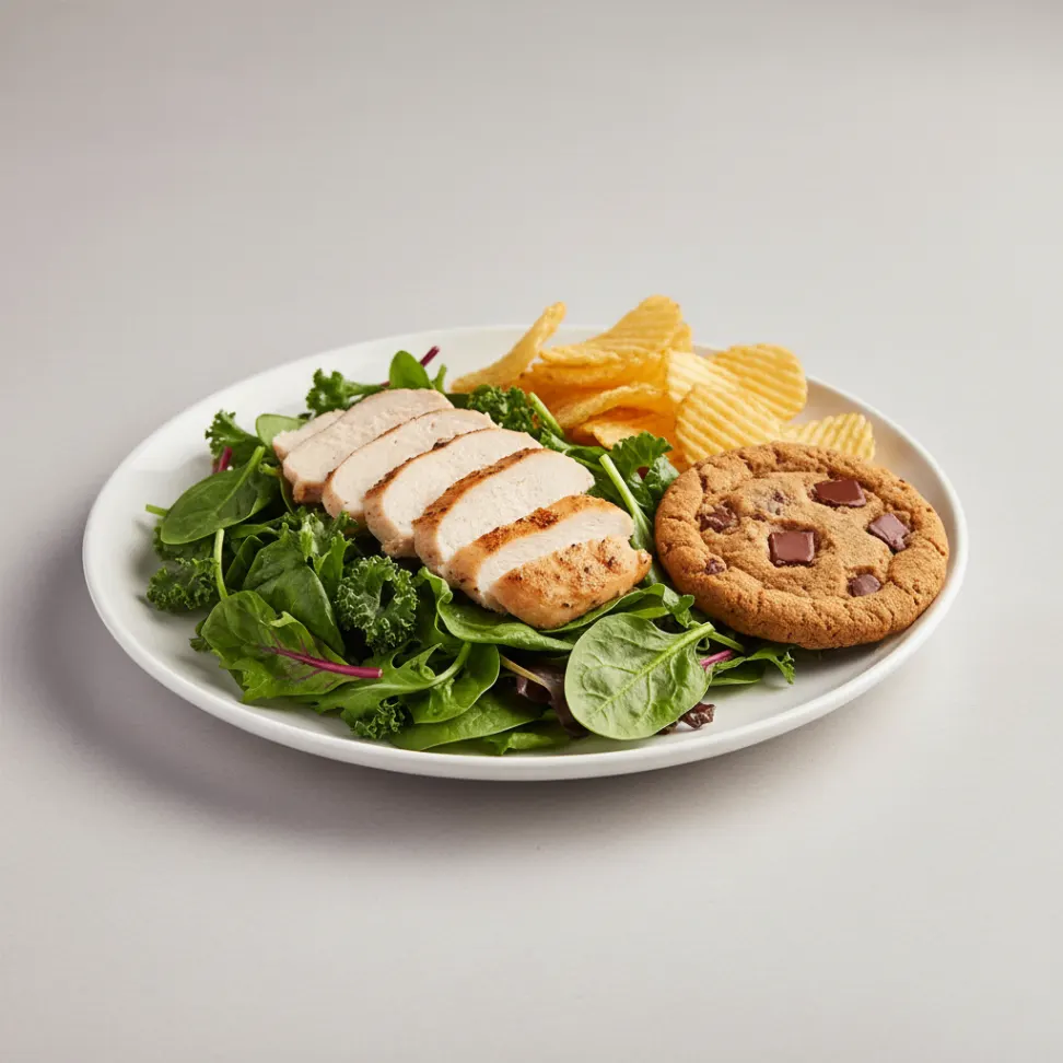 Tokyo Supergreens with Oven Roasted Chicken Salad with Chips and Cookie