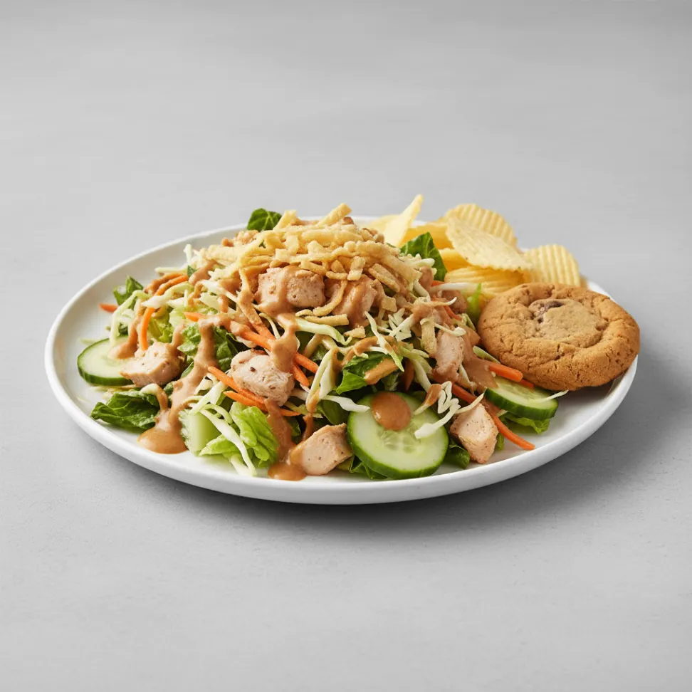Thai Chicken Crunch Salad with Chips and Cookie