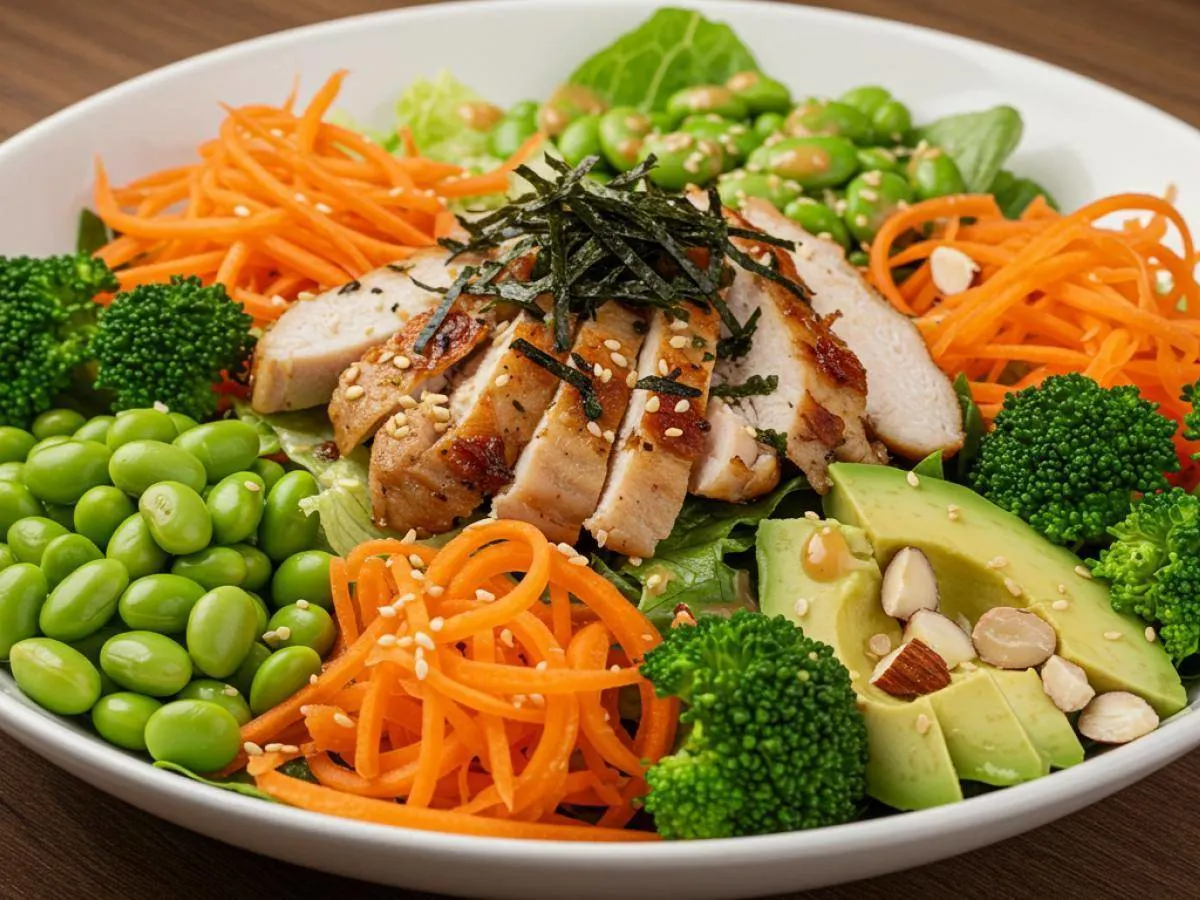 Tokyo Supergreens with Oven Roasted Chicken Salad