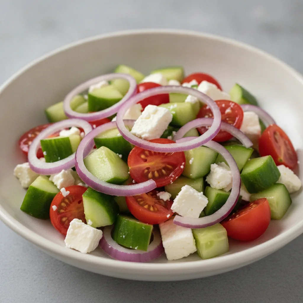 Cucumber-red Onion-feta-tomato Salad Cucumber-red Onion-feta-tomato Salad