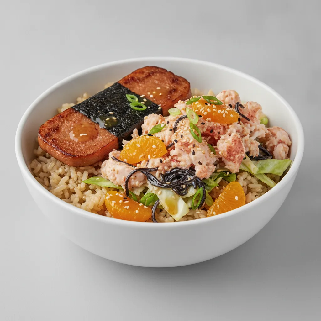 Luxe Lobster Bowl Combo (Regular) — Brown Rice / Garlic Spam Musubi Luxe Lobster Bowl Combo (Regular) — Brown Rice / Garlic Spam Musubi