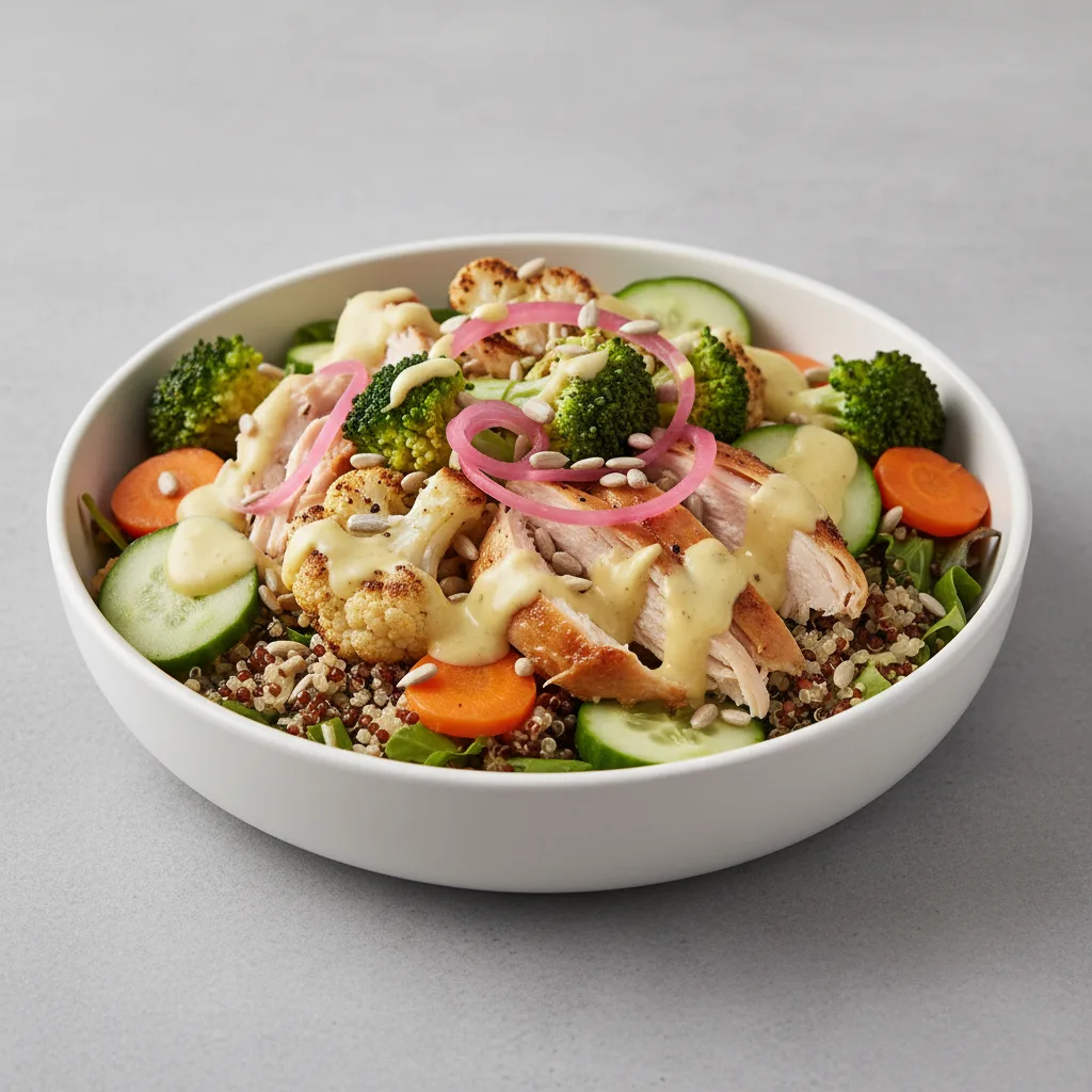 Chicken Mixed Bowl with Lemon Thyme Sauce Chicken Mixed Bowl with Lemon Thyme Sauce
