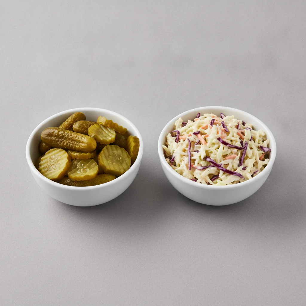 Side Pickles and Coleslaw Side Pickles and Coleslaw