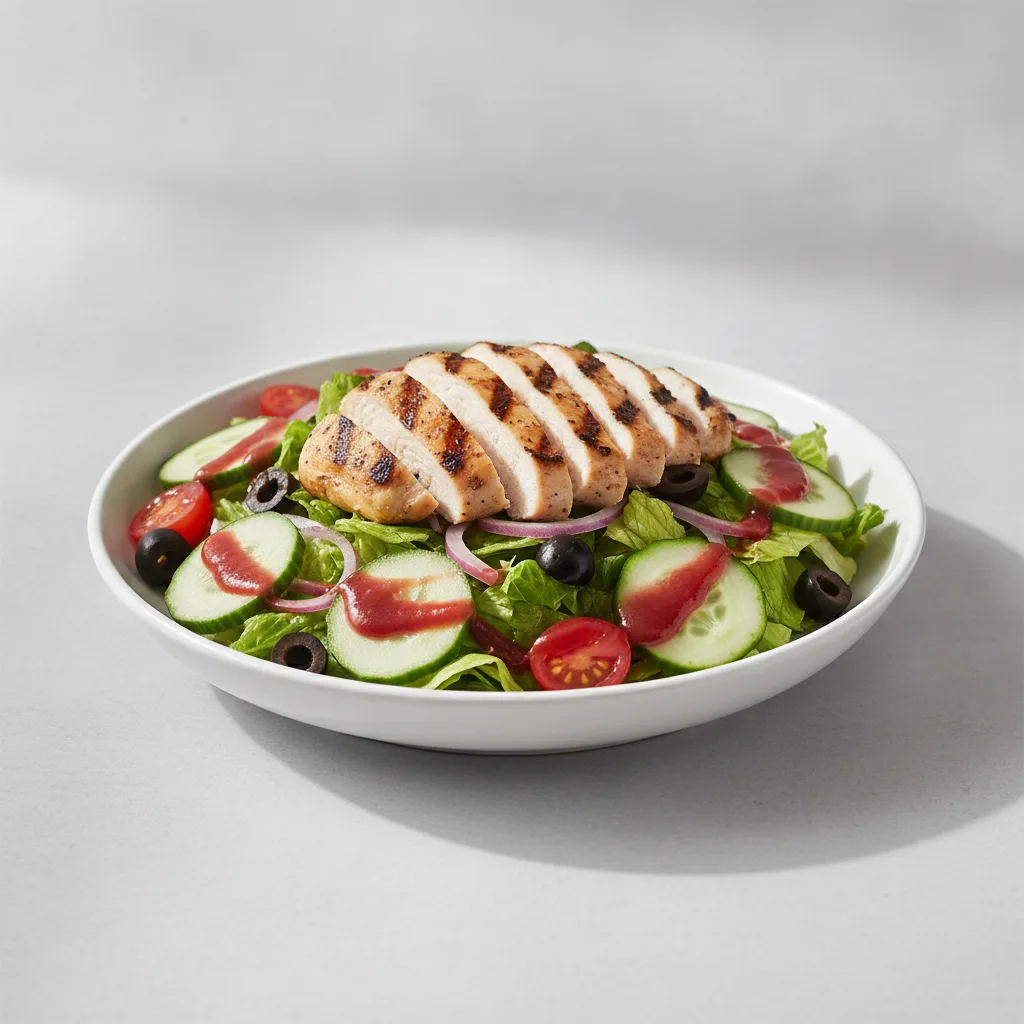 Garden Salad - Red Wine Vinaigrette With Grilled Chicken Garden Salad - Red Wine Vinaigrette With Grilled Chicken