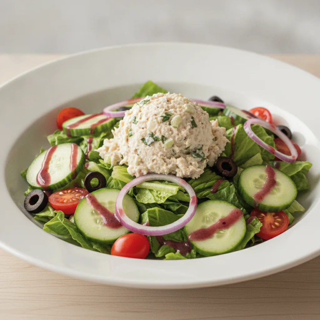 Garden Salad - Red Wine Vinaigrette With Chicken Salad Garden Salad - Red Wine Vinaigrette With Chicken Salad
