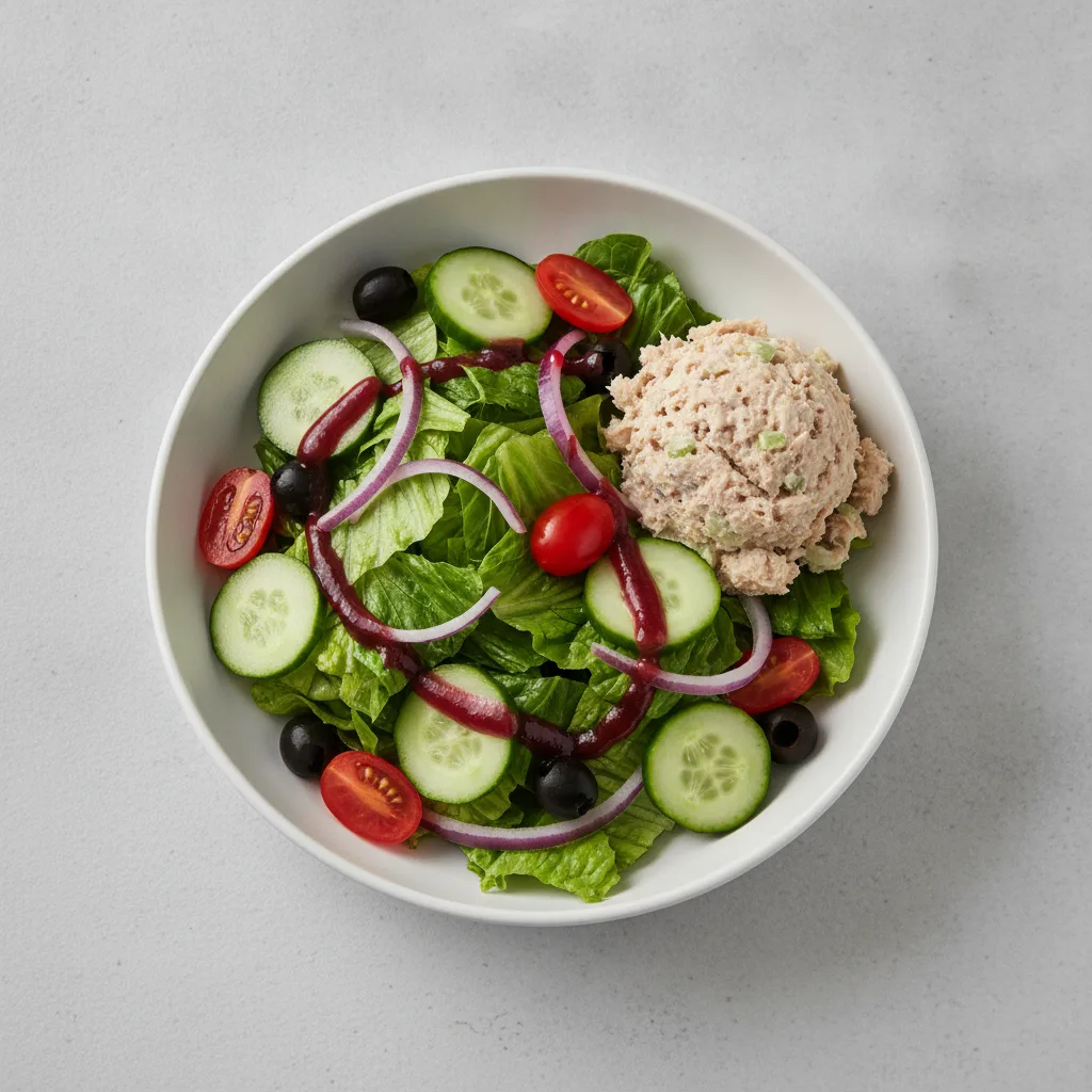 Garden Salad - Red Wine Vinaigrette With Tuna Salad Garden Salad - Red Wine Vinaigrette With Tuna Salad