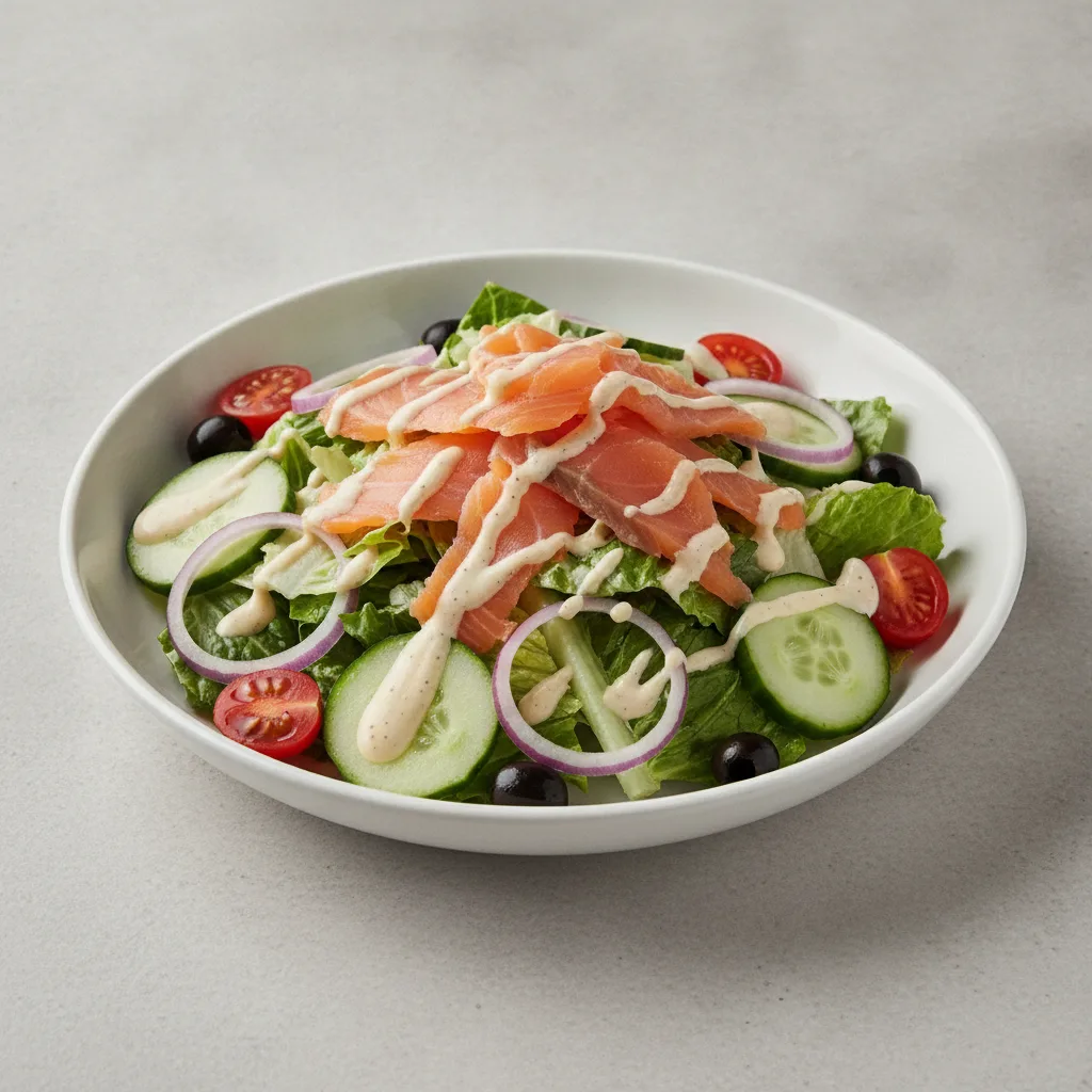 Garden Salad - Caesar With Smoked Salmon Garden Salad - Caesar With Smoked Salmon