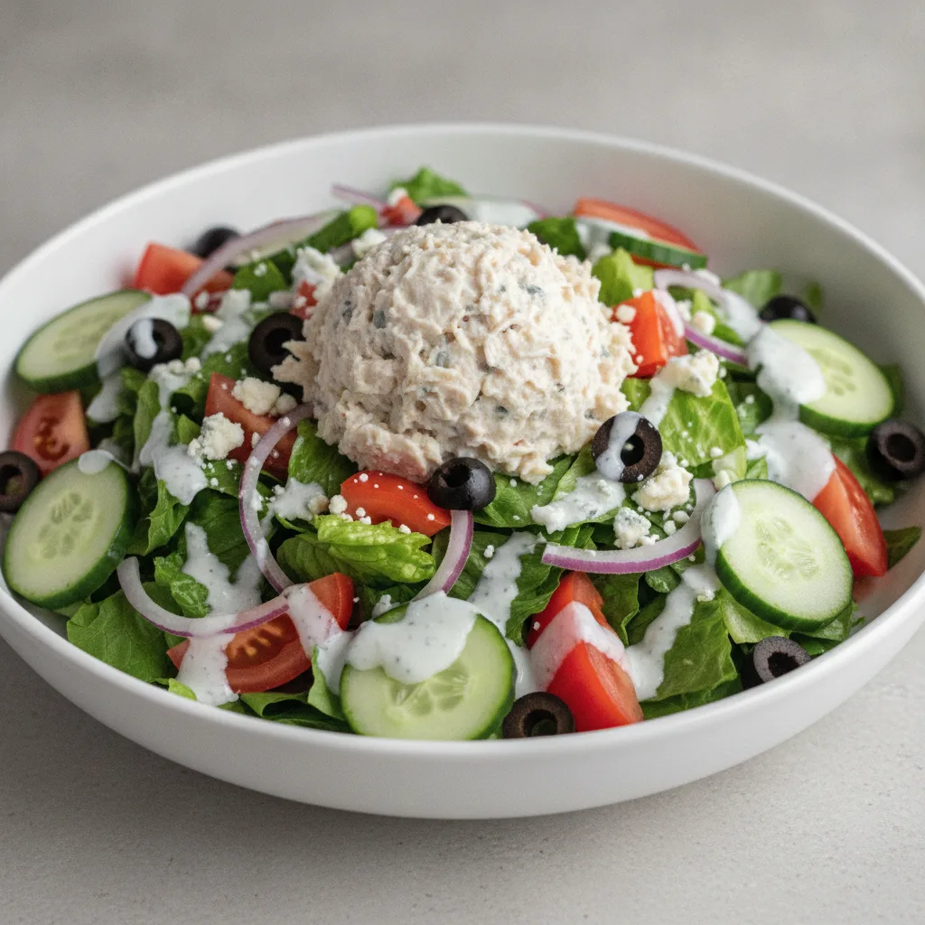 Garden Salad - Blue Cheese With Chicken Salad Garden Salad - Blue Cheese With Chicken Salad