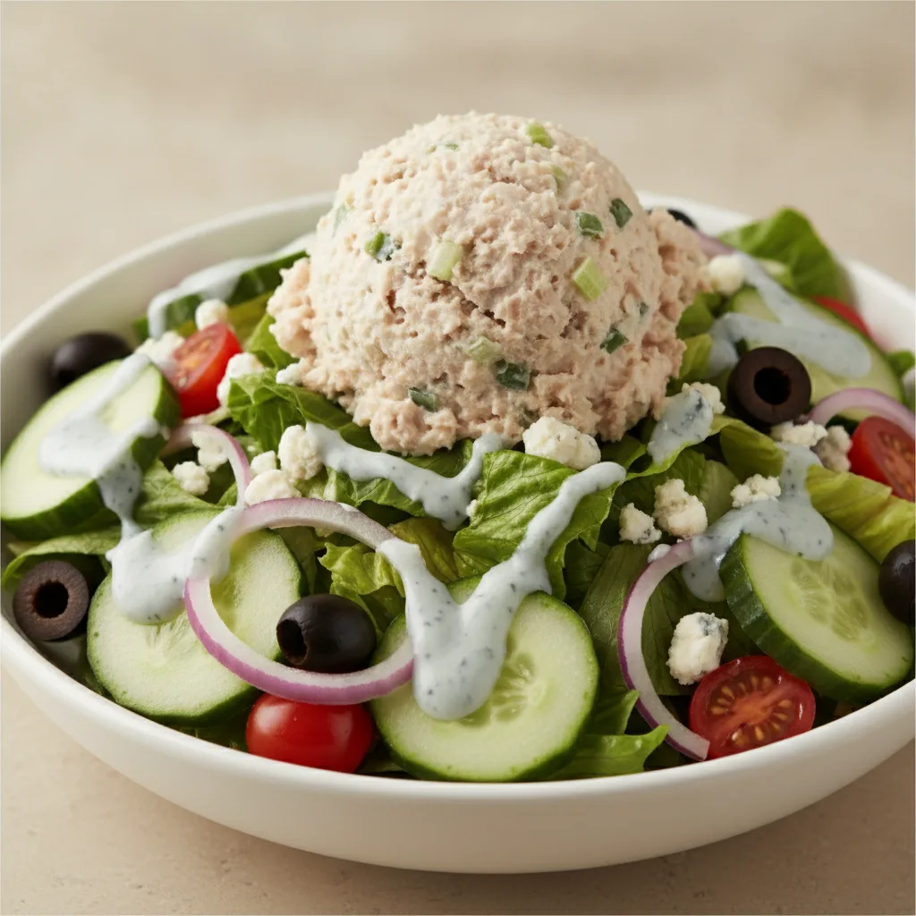 Garden Salad - Blue Cheese With Tuna Salad Garden Salad - Blue Cheese With Tuna Salad