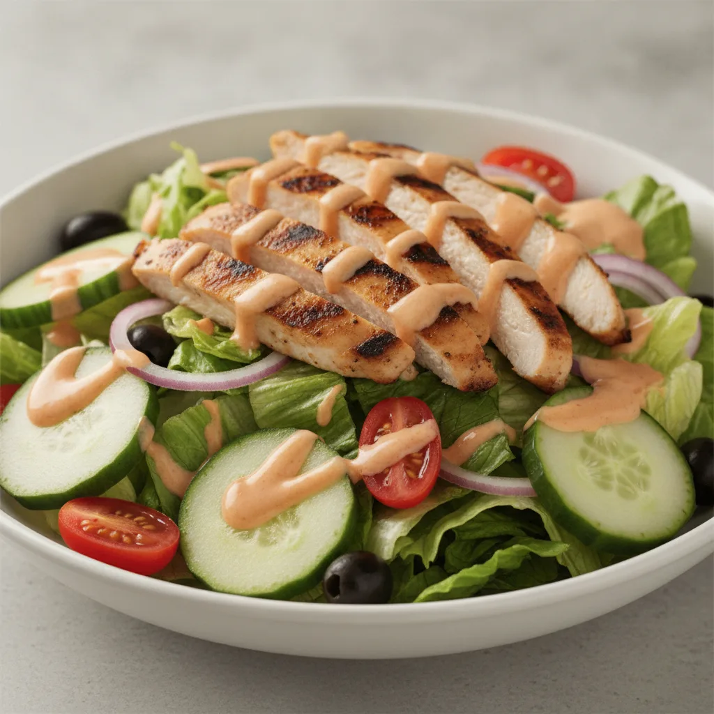 Garden Salad - Russian With Grilled Chicken Garden Salad - Russian With Grilled Chicken
