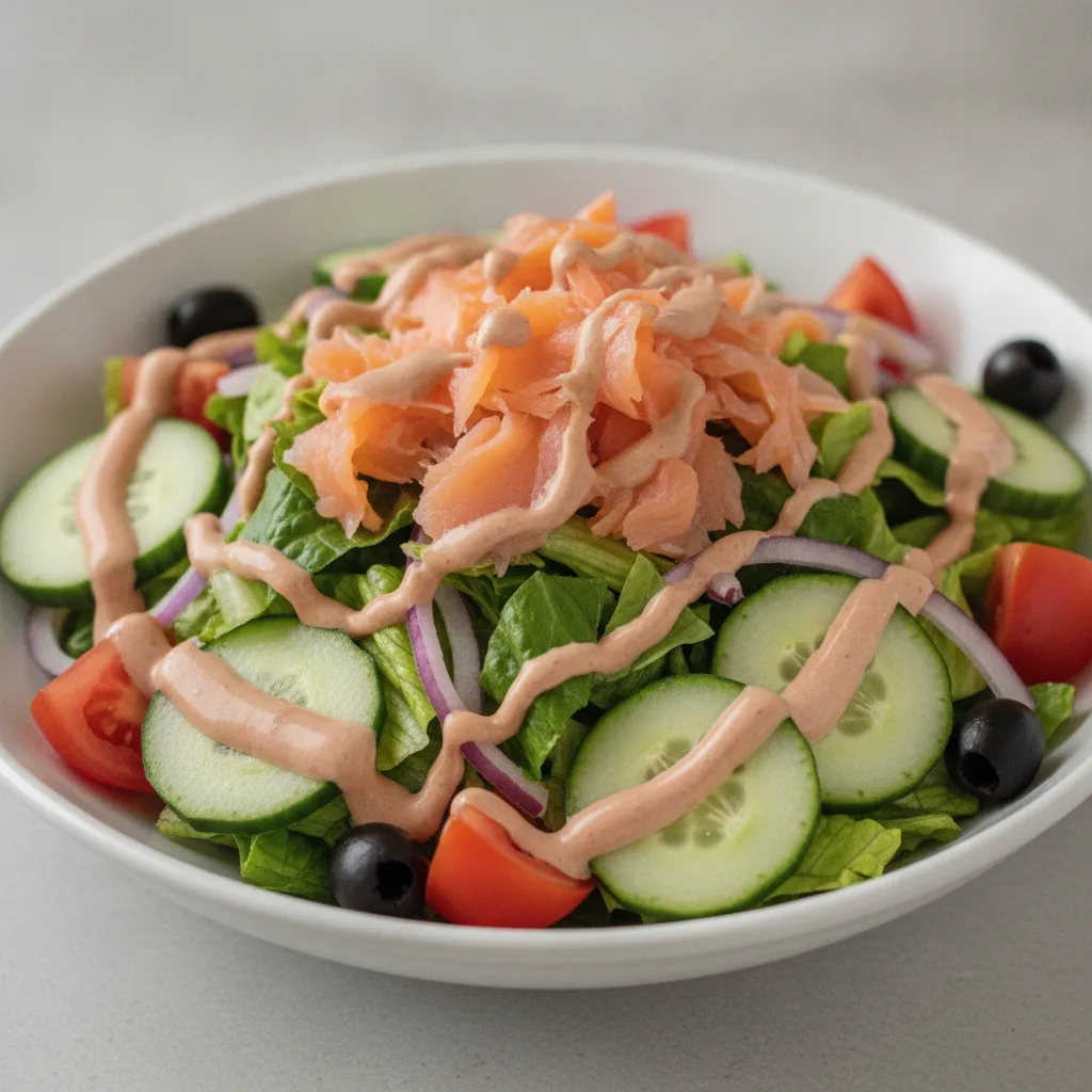 Garden Salad - Russian With Smoked Salmon Garden Salad - Russian With Smoked Salmon