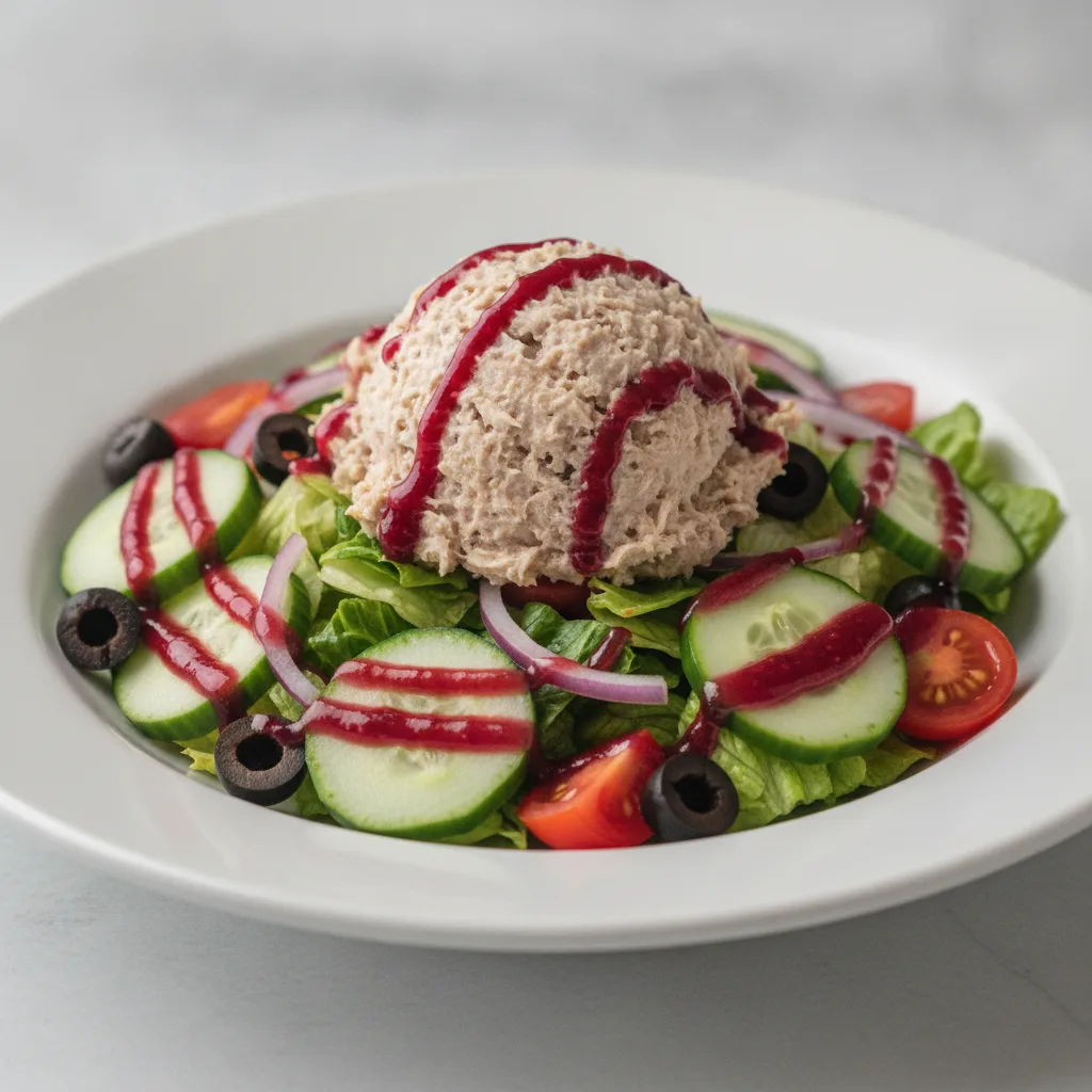 Garden Salad - Raspberry Vinaigrette With Tuna Salad Garden Salad - Raspberry Vinaigrette With Tuna Salad