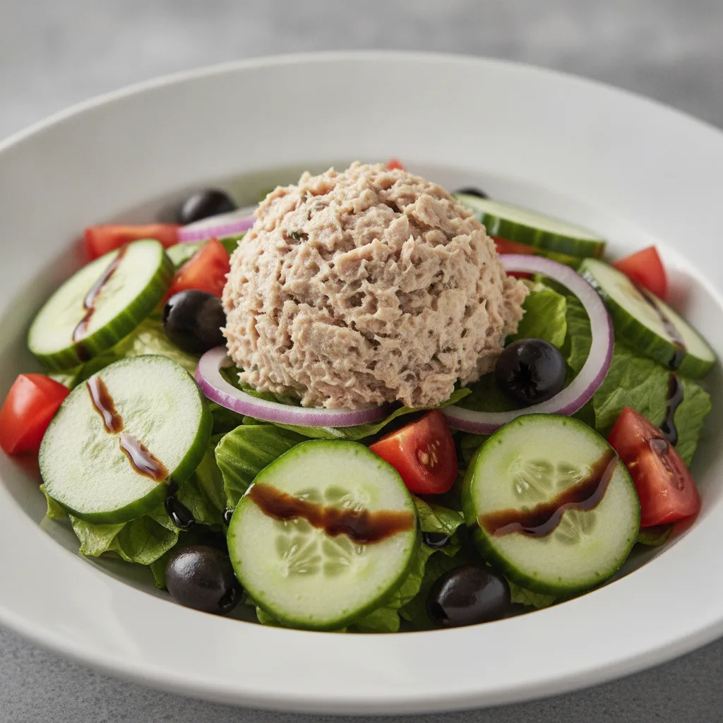 Garden Salad - Balsamic With Tuna Salad Garden Salad - Balsamic With Tuna Salad