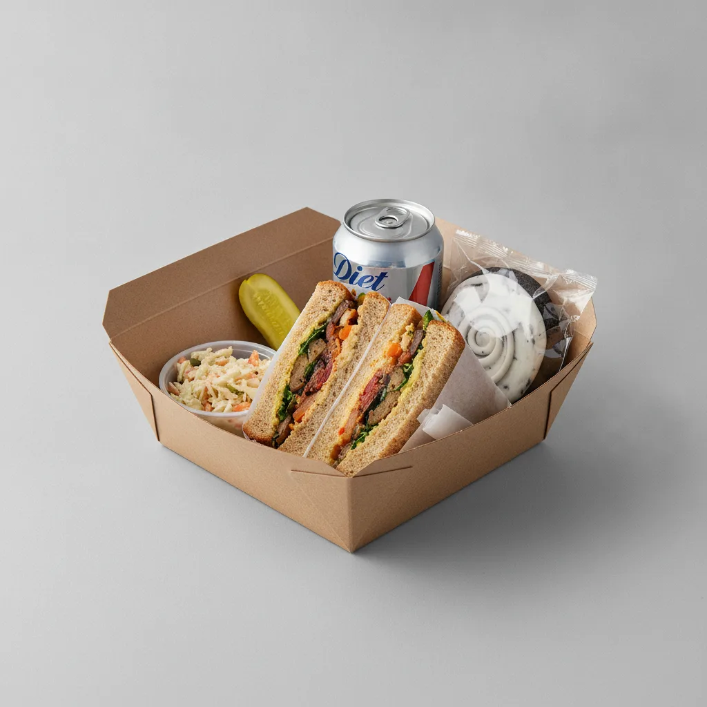 Sandwich Boxed Lunch — The Veggie Sandwich / Diet Soda Sandwich Boxed Lunch — The Veggie Sandwich / Diet Soda