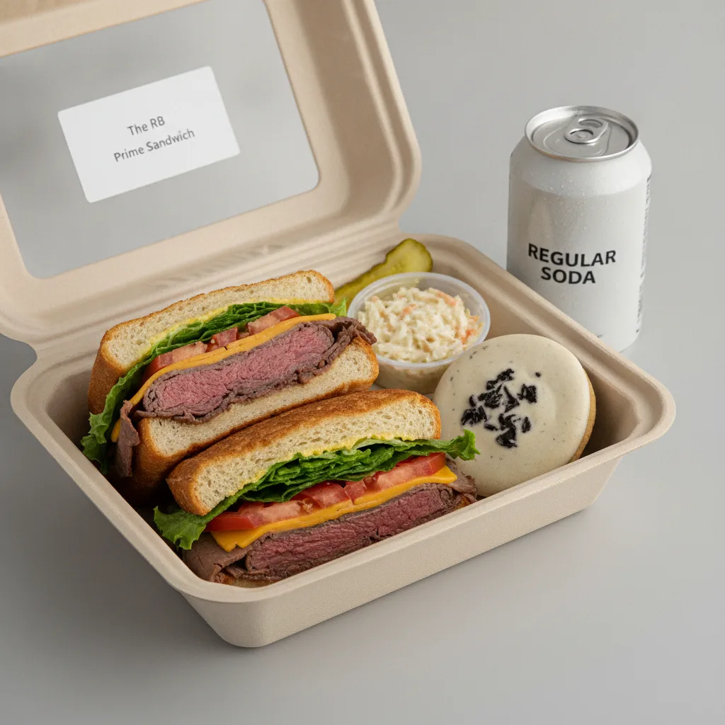 Sandwich Boxed Lunch — The RB Prime Sandwich / Regular Soda Sandwich Boxed Lunch — The RB Prime Sandwich / Regular Soda