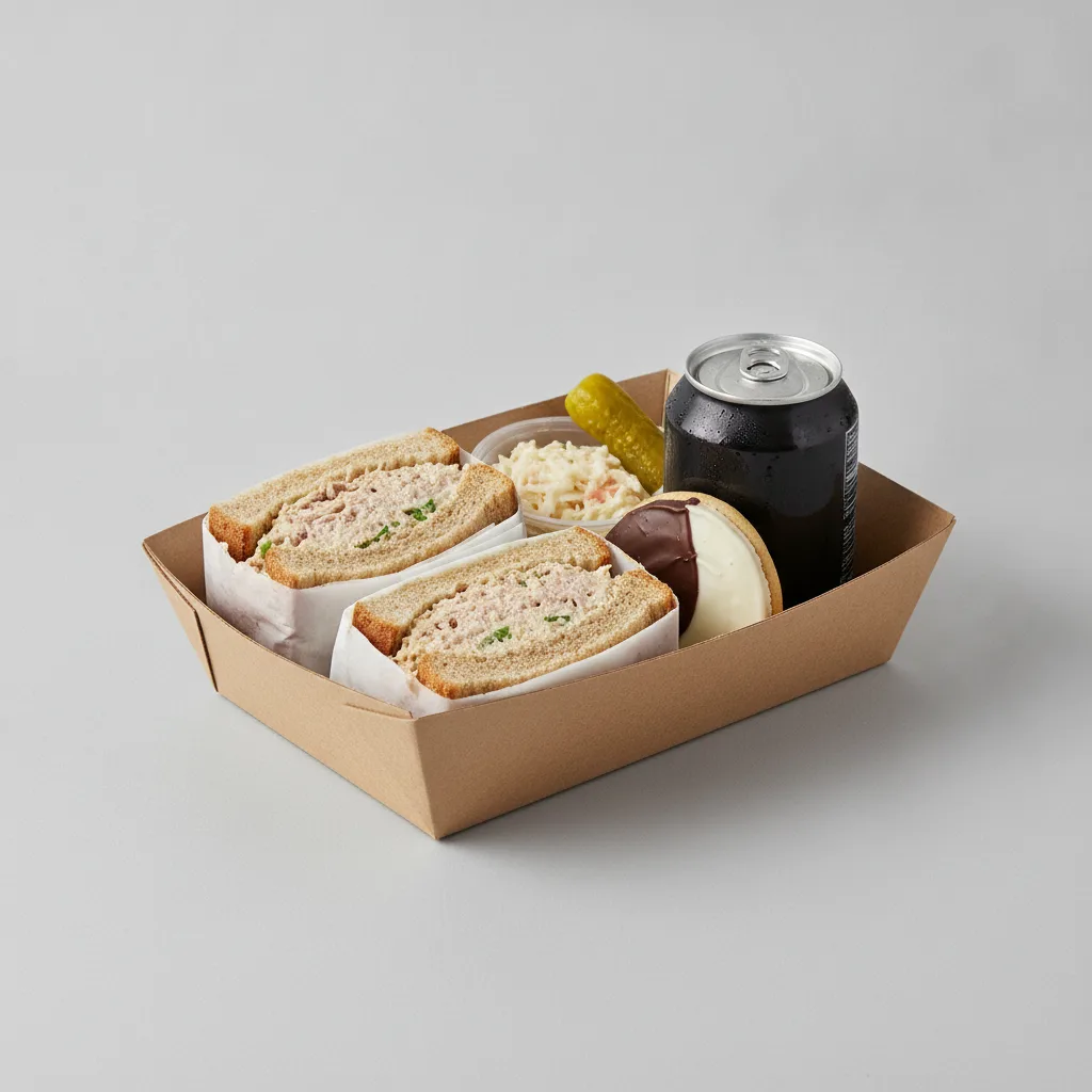 Sandwich Boxed Lunch — Tuna Salad Sandwich / Regular Soda Sandwich Boxed Lunch — Tuna Salad Sandwich / Regular Soda