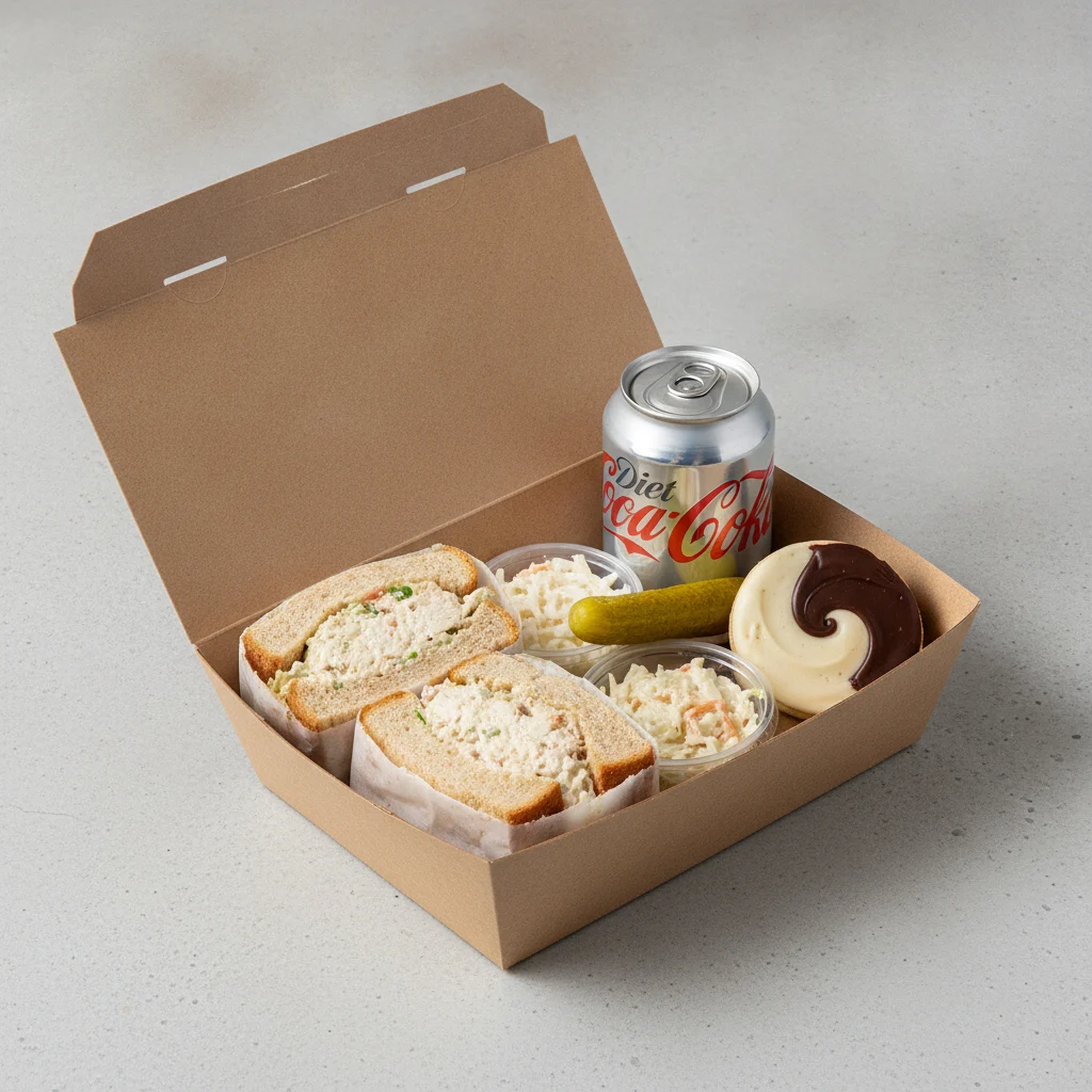 Sandwich Boxed Lunch — Chicken Salad Sandwich / Diet Soda Sandwich Boxed Lunch — Chicken Salad Sandwich / Diet Soda