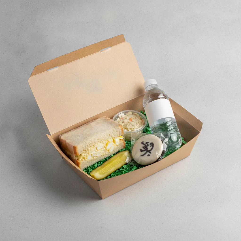 Sandwich Boxed Lunch — Egg Salad Sandwich / Bottled Water Sandwich Boxed Lunch — Egg Salad Sandwich / Bottled Water