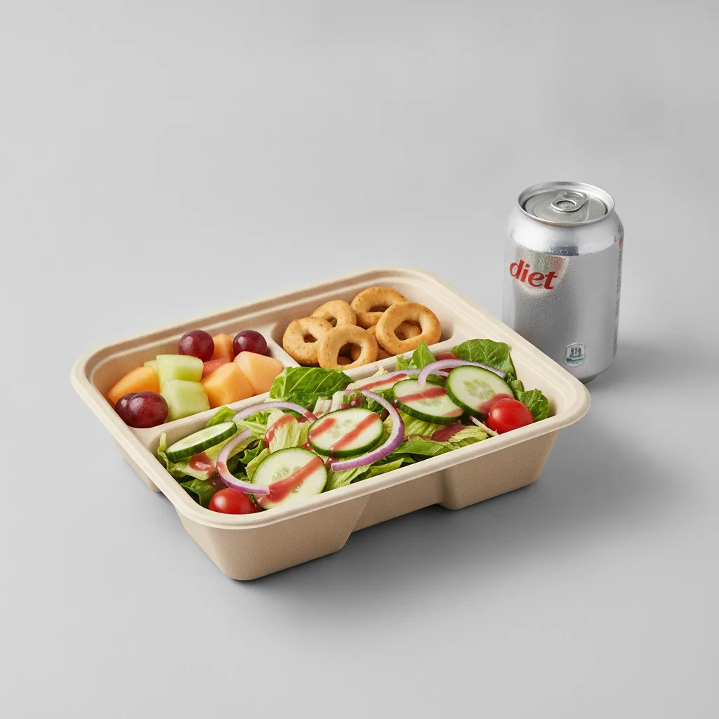 Garden Salad Boxed Lunch — Red Wine Vinaigrette / Fruit Cup / Diet Soda Garden Salad Boxed Lunch — Red Wine Vinaigrette / Fruit Cup / Diet Soda