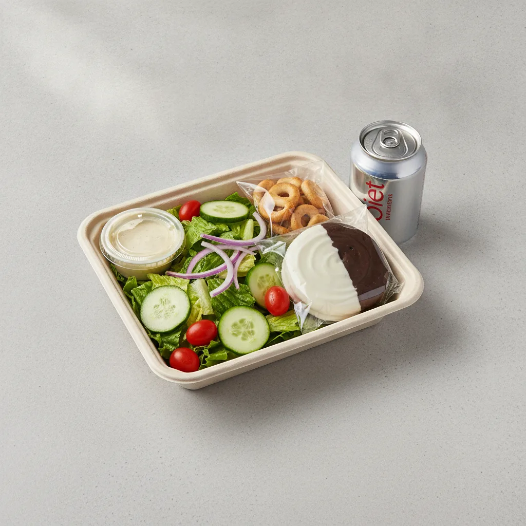 Garden Salad Boxed Lunch — Caesar Dressing / Black & White Cookie / Diet Soda Garden Salad Boxed Lunch — Caesar Dressing / Black & White Cookie / Diet Soda