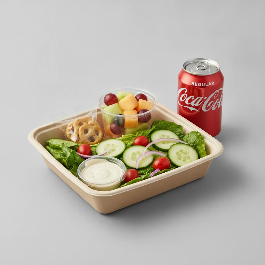 Garden Salad Boxed Lunch — Caesar Dressing / Fruit Cup / Regular Soda Garden Salad Boxed Lunch — Caesar Dressing / Fruit Cup / Regular Soda