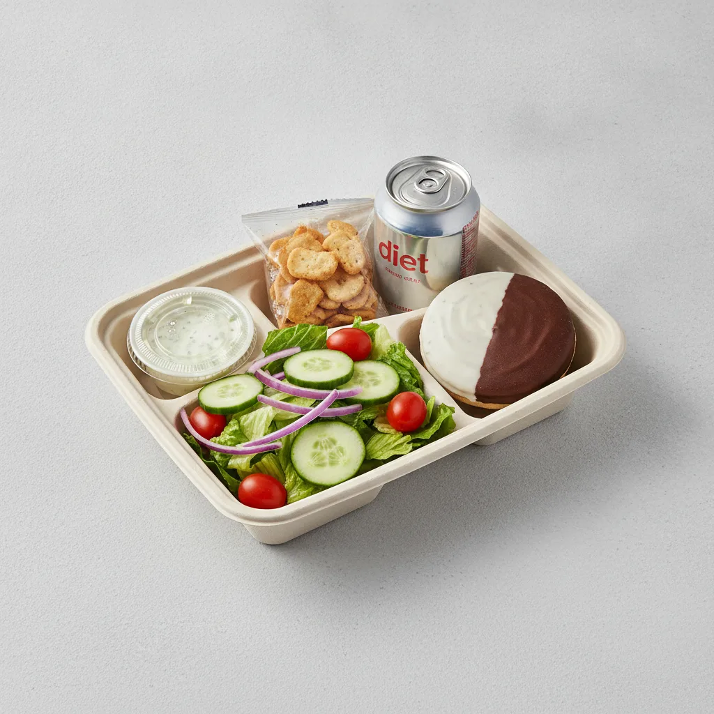 Garden Salad Boxed Lunch — Blue Cheese Dressing / Black & White Cookie / Diet Soda Garden Salad Boxed Lunch — Blue Cheese Dressing / Black & White Cookie / Diet Soda