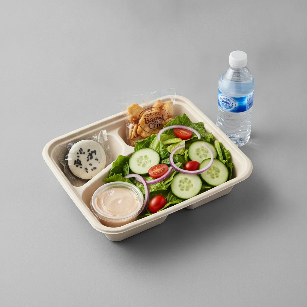Garden Salad Boxed Lunch — Russian Dressing / Black & White Cookie / Bottled Water Garden Salad Boxed Lunch — Russian Dressing / Black & White Cookie / Bottled Water