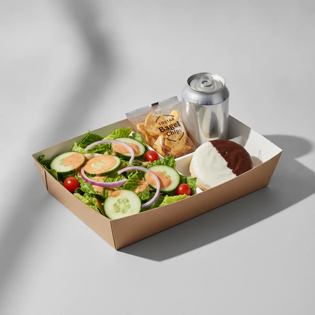 Garden Salad Boxed Lunch — Russian Dressing / Black & White Cookie / Regular Soda Garden Salad Boxed Lunch — Russian Dressing / Black & White Cookie / Regular Soda