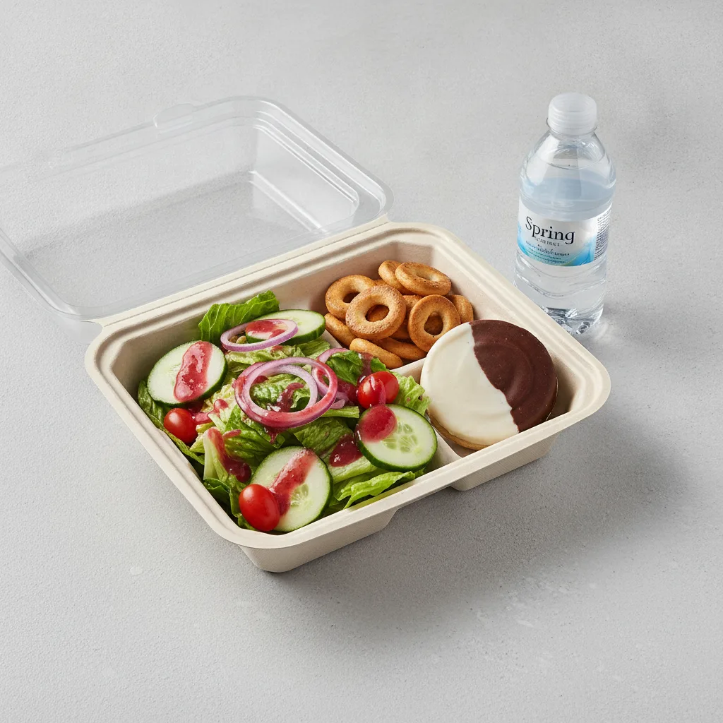 Garden Salad Boxed Lunch — Raspberry Vinaigrette / Black & White Cookie / Bottled Water Garden Salad Boxed Lunch — Raspberry Vinaigrette / Black & White Cookie / Bottled Water