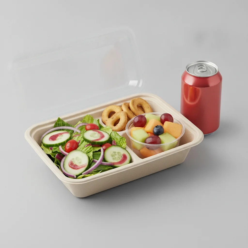 Garden Salad Boxed Lunch — Raspberry Vinaigrette / Fruit Cup / Regular Soda Garden Salad Boxed Lunch — Raspberry Vinaigrette / Fruit Cup / Regular Soda