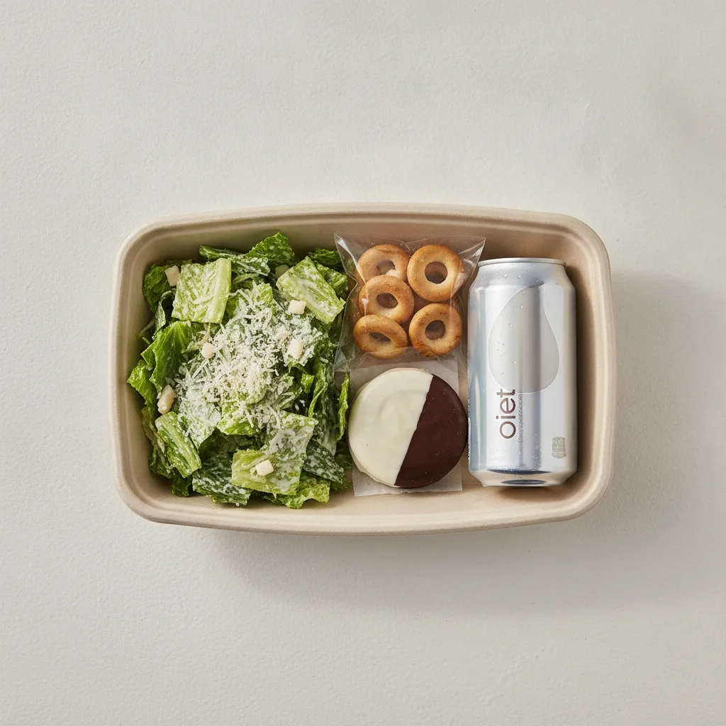 Caesar Salad Boxed Lunch — Black & White Cookie / Diet Soda Caesar Salad Boxed Lunch — Black & White Cookie / Diet Soda
