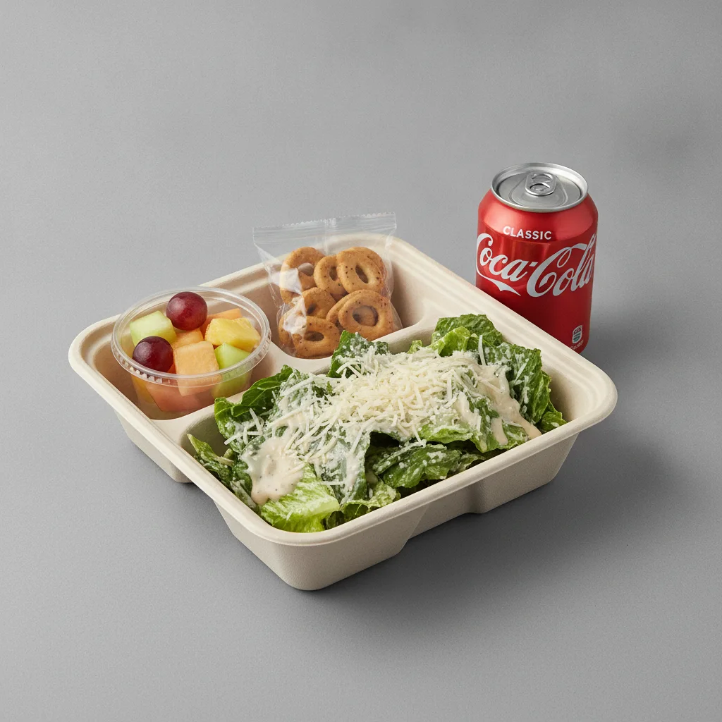 Caesar Salad Boxed Lunch — Fruit Cup / Regular Soda Caesar Salad Boxed Lunch — Fruit Cup / Regular Soda