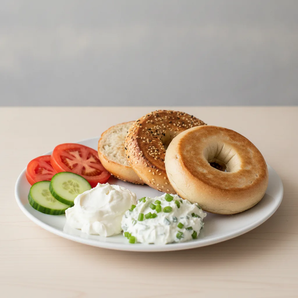 Bagels and Vegan Schmears - Bagels, Plain Tofu and Scallion Tofu Cream Cheese Bagels and Vegan Schmears - Bagels, Plain Tofu and Scallion Tofu Cream Cheese