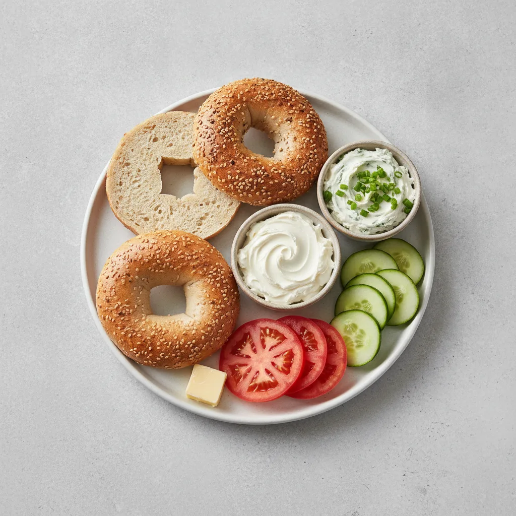 Sourdough Bagels and Schmears - Sourdough Bagels, Plain, Scallion Cream Cheese Sourdough Bagels and Schmears - Sourdough Bagels, Plain, Scallion Cream Cheese