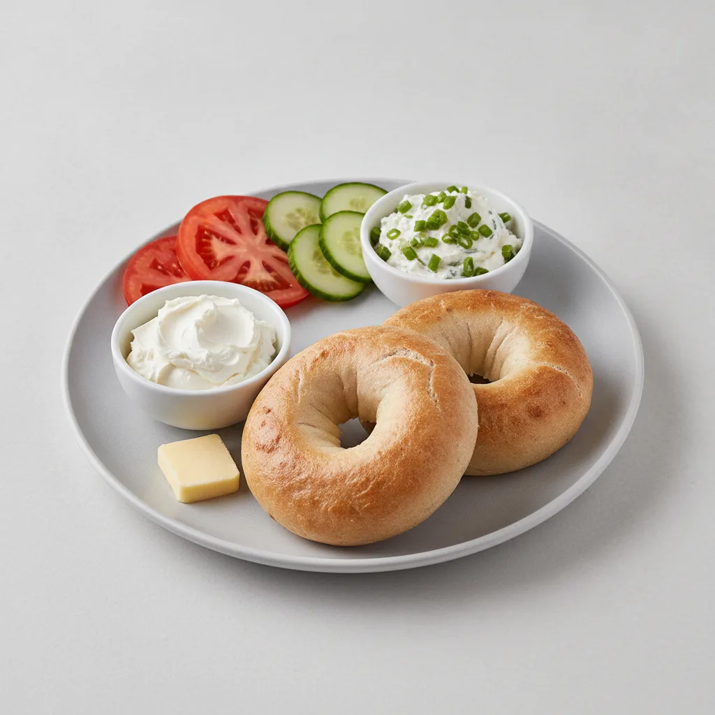 Bagels and Schmears - Bialy Bagels with Scallion and Vegetable Cream Cheese Bagels and Schmears - Bialy Bagels with Scallion and Vegetable Cream Cheese