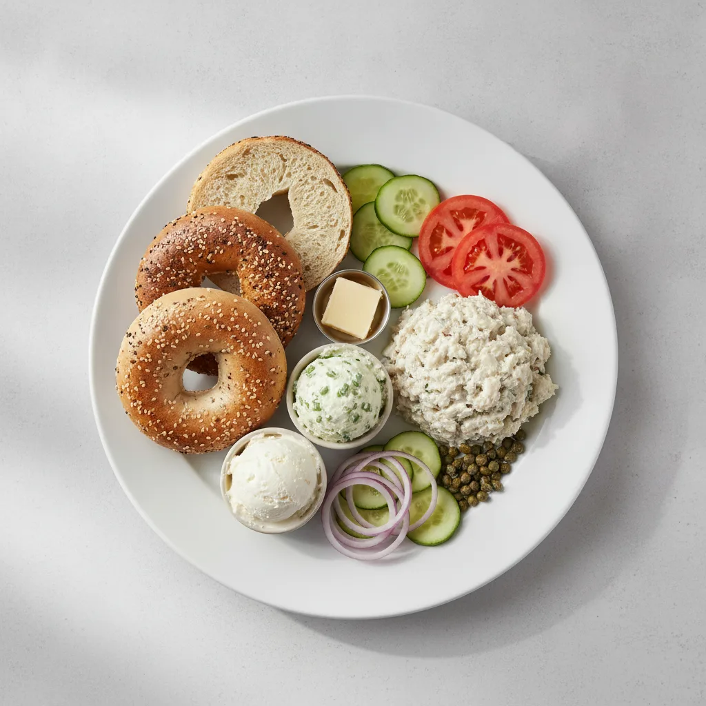 Whitefish Breakfast Bagel Platter With Plain and Scallion Cream Cheese Whitefish Breakfast Bagel Platter With Plain and Scallion Cream Cheese