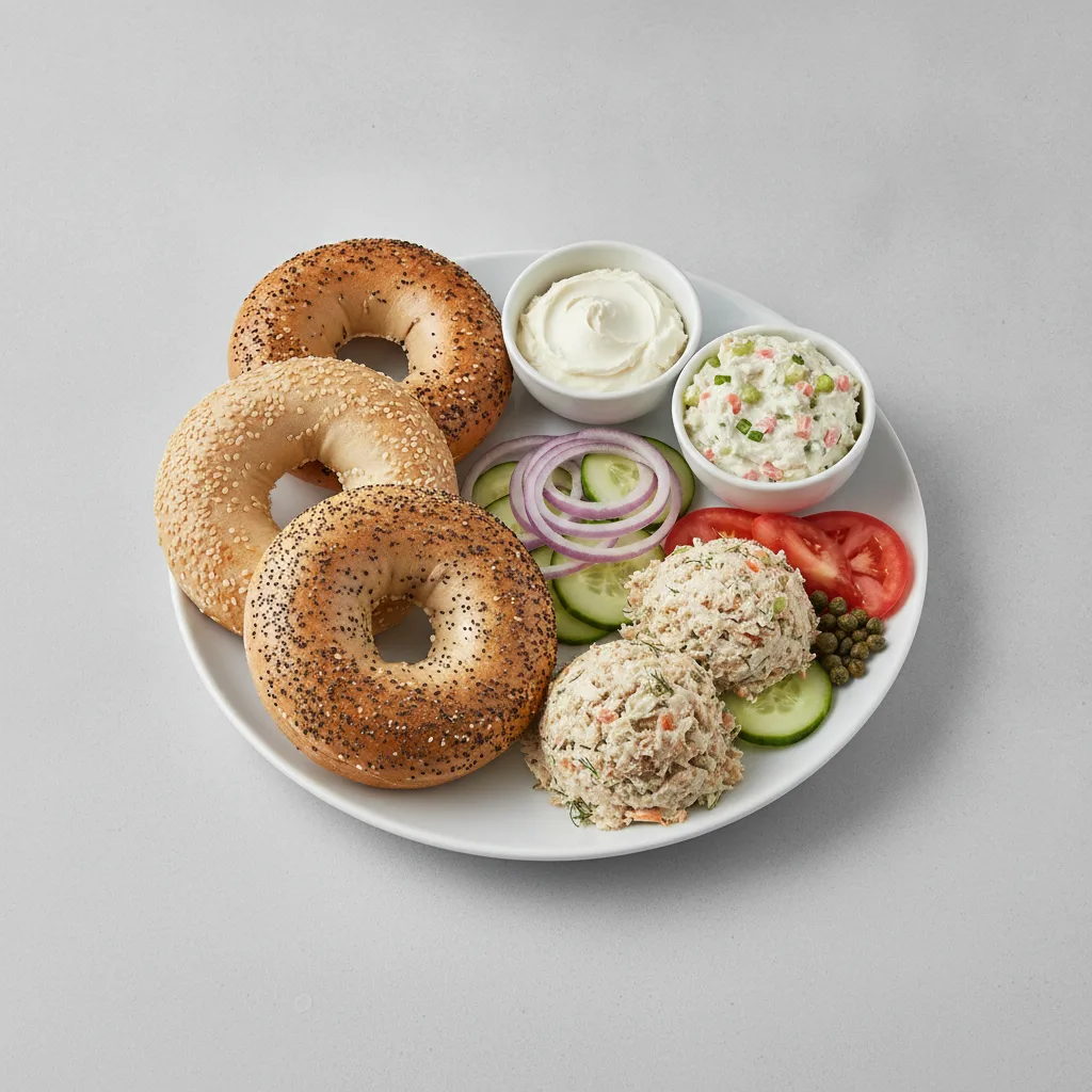 Whitefish Traditional Breakfast Bagel - Plain and Vegetable Cream Cheese Whitefish Traditional Breakfast Bagel - Plain and Vegetable Cream Cheese