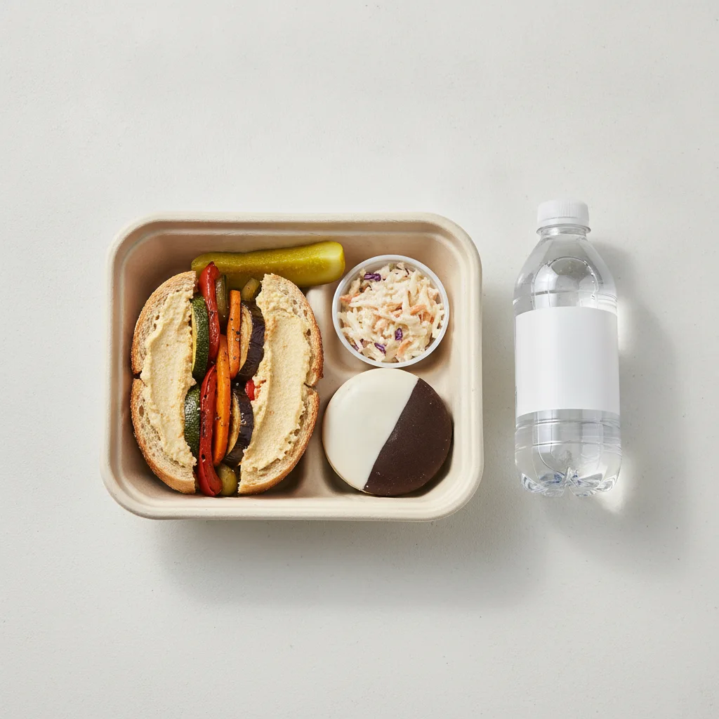 Sandwich Boxed Lunch — The Veggie Sandwich / Bottled Water Sandwich Boxed Lunch — The Veggie Sandwich / Bottled Water