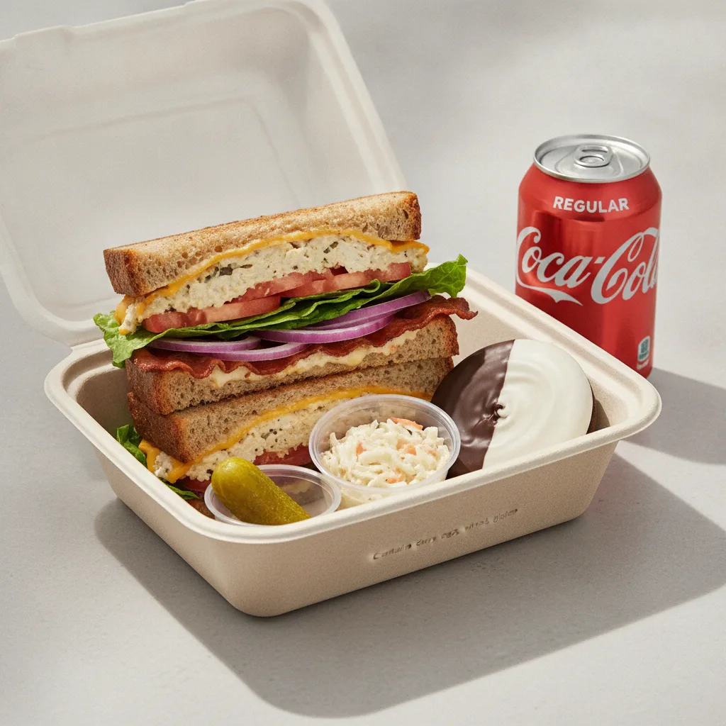 Sandwich Boxed Lunch — The Chelsea Club / Regular Soda Sandwich Boxed Lunch — The Chelsea Club / Regular Soda