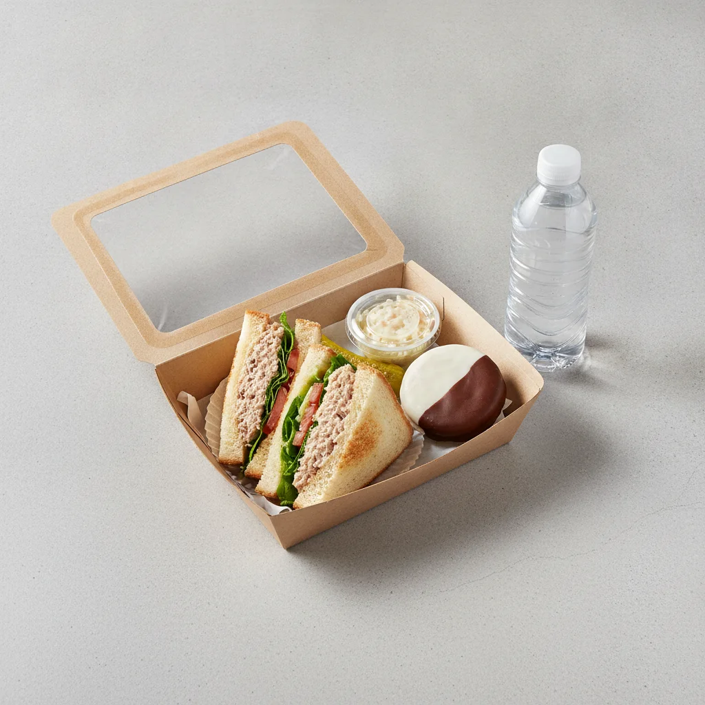 Sandwich Boxed Lunch — The Old-School Tuna Sandwich / Bottled Water Sandwich Boxed Lunch — The Old-School Tuna Sandwich / Bottled Water
