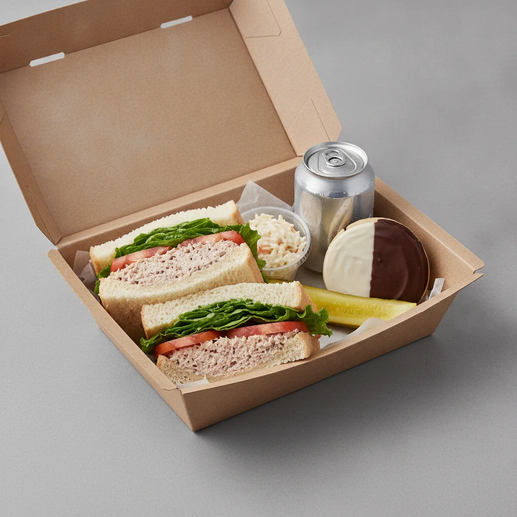 Sandwich Boxed Lunch — The Old-School Tuna Sandwich / Regular Soda Sandwich Boxed Lunch — The Old-School Tuna Sandwich / Regular Soda