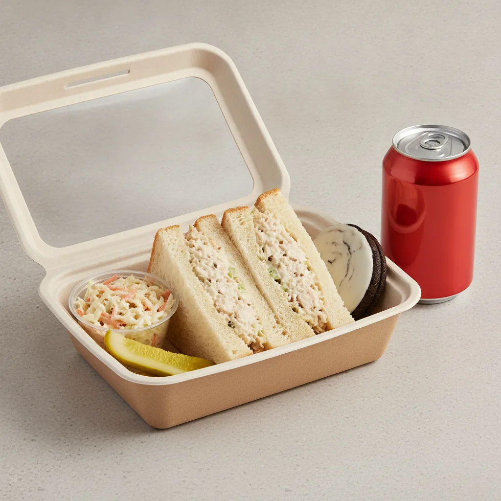 Sandwich Boxed Lunch — Chicken Salad Sandwich / Regular Soda Sandwich Boxed Lunch — Chicken Salad Sandwich / Regular Soda
