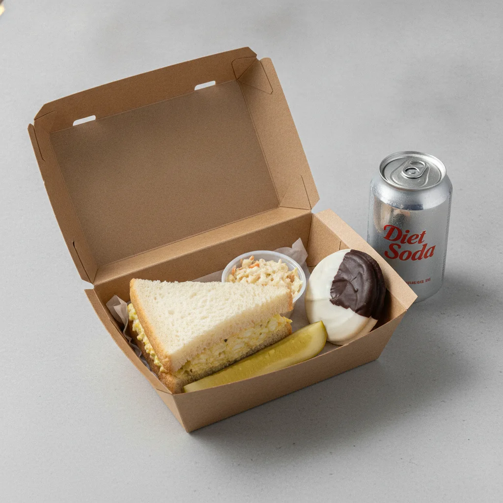 Sandwich Boxed Lunch — Egg Salad Sandwich / Diet Soda Sandwich Boxed Lunch — Egg Salad Sandwich / Diet Soda