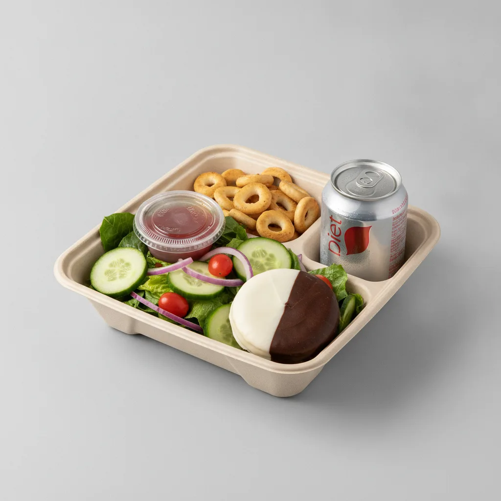 Garden Salad Boxed Lunch — Red Wine Vinaigrette / Black & White Cookie / Diet Soda Garden Salad Boxed Lunch — Red Wine Vinaigrette / Black & White Cookie / Diet Soda