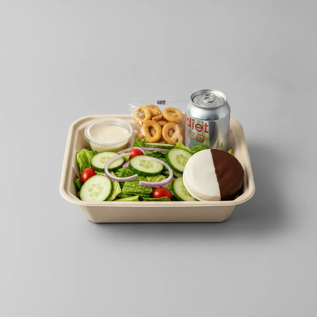 Garden Salad Boxed Lunch — Caesar Dressing / Black & White Cookie / Diet Soda Garden Salad Boxed Lunch — Caesar Dressing / Black & White Cookie / Diet Soda