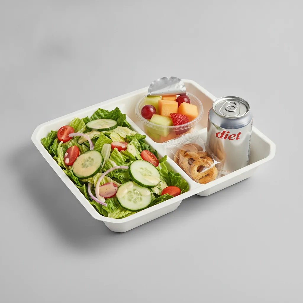 Garden Salad Boxed Lunch — Caesar Dressing / Fruit Cup / Diet Soda Garden Salad Boxed Lunch — Caesar Dressing / Fruit Cup / Diet Soda